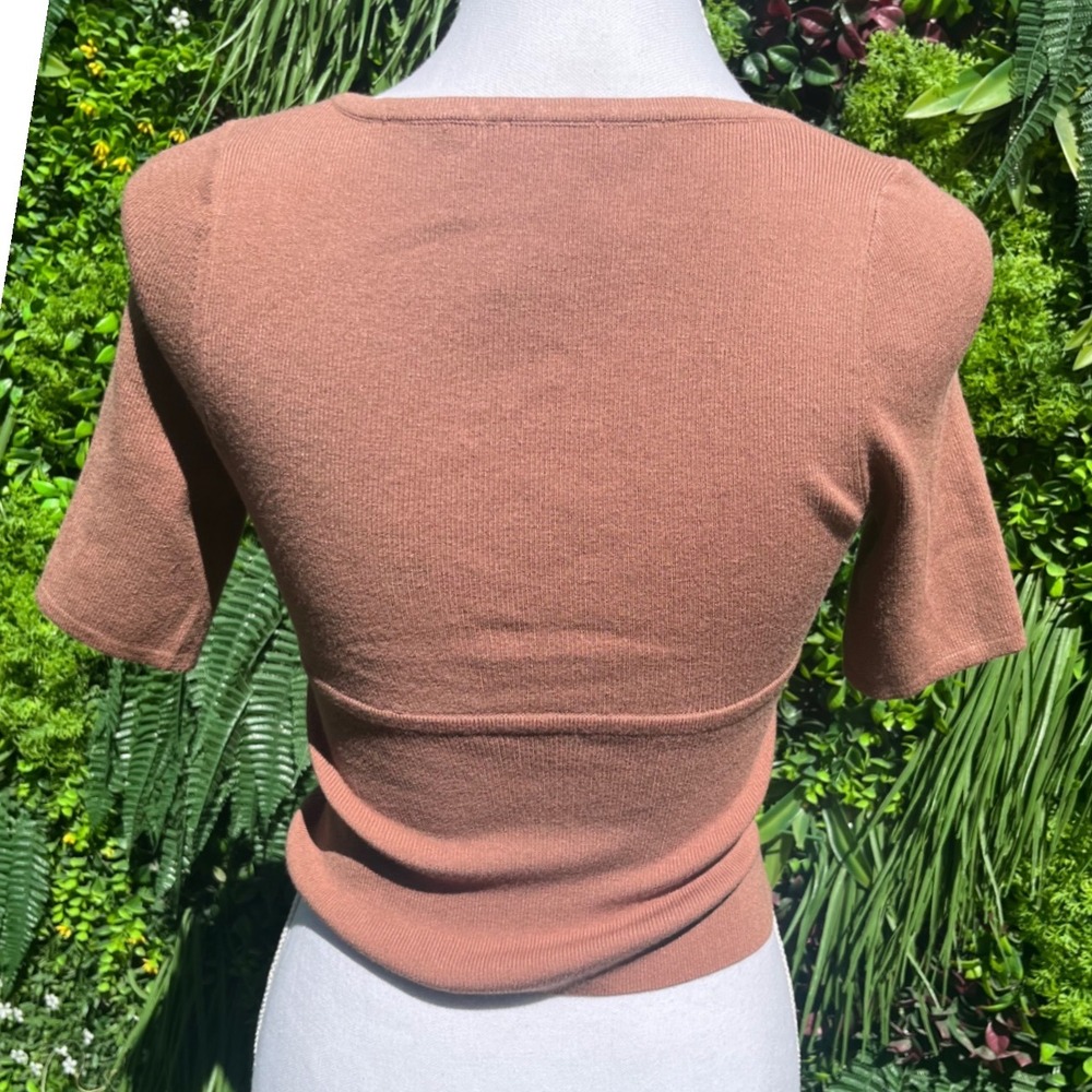 FREE PEOPLE Teagan Swit Short Sleeve - Latte Size Small - Picture 4 of 5
